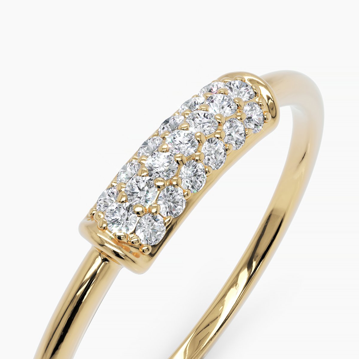 Dainty Pavé Diamond Ring - Narcissus