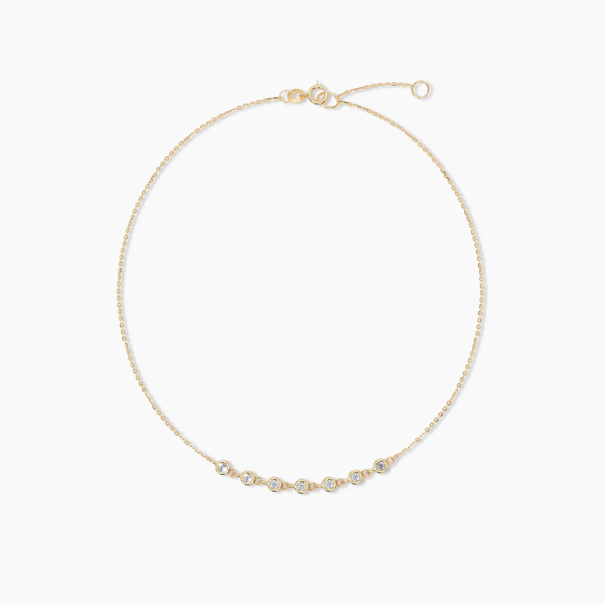 Bezel Set Tennis Diamond Bracelet in Yellow Gold