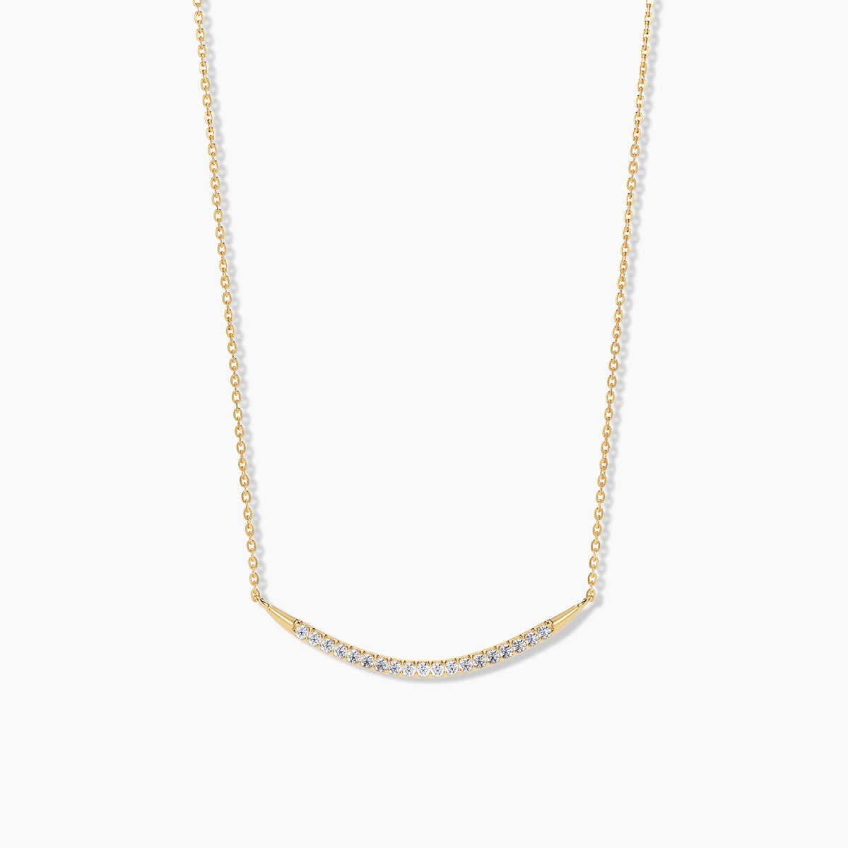 Curved Bar Diamond Necklace - Narcissus