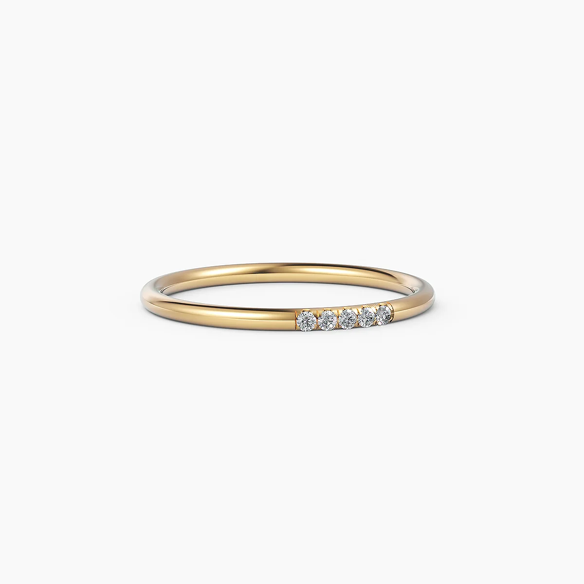Ring mit fünf Diamanten in Gelbgold 