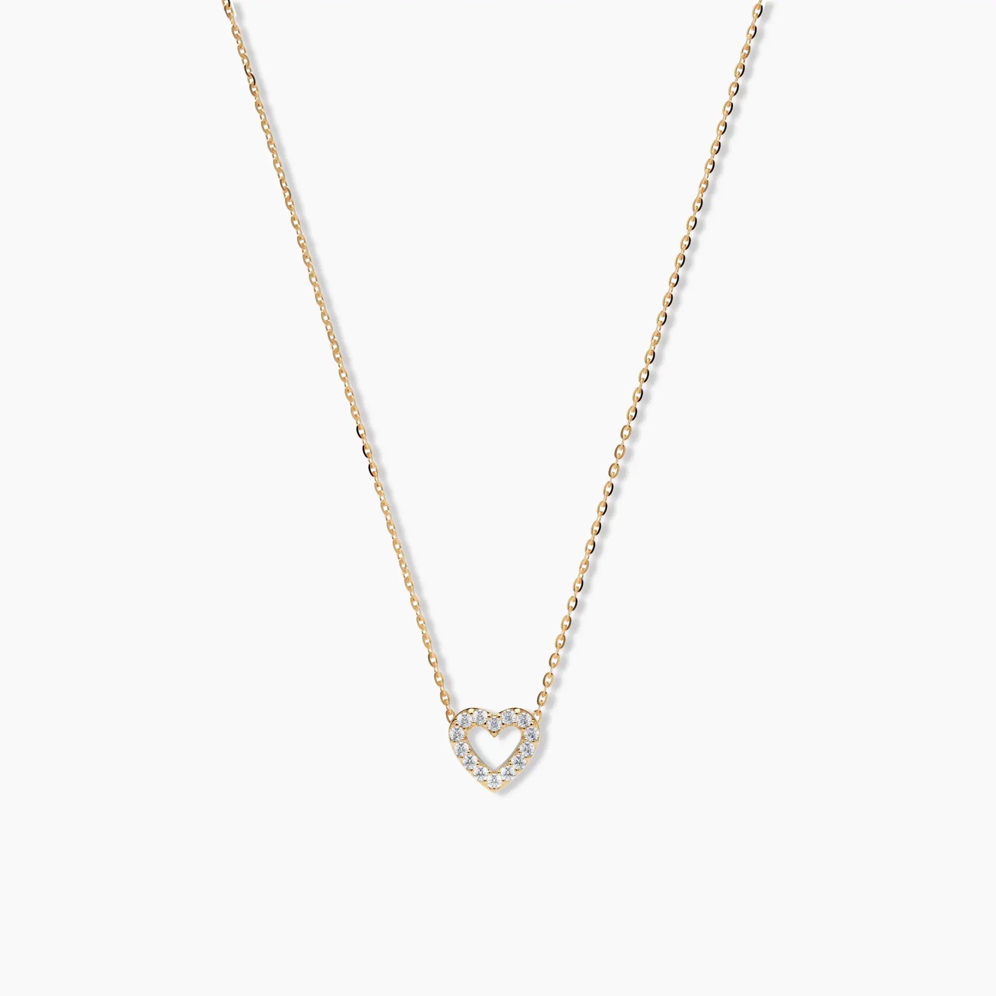Small Diamond Heart Necklace - Narcissus