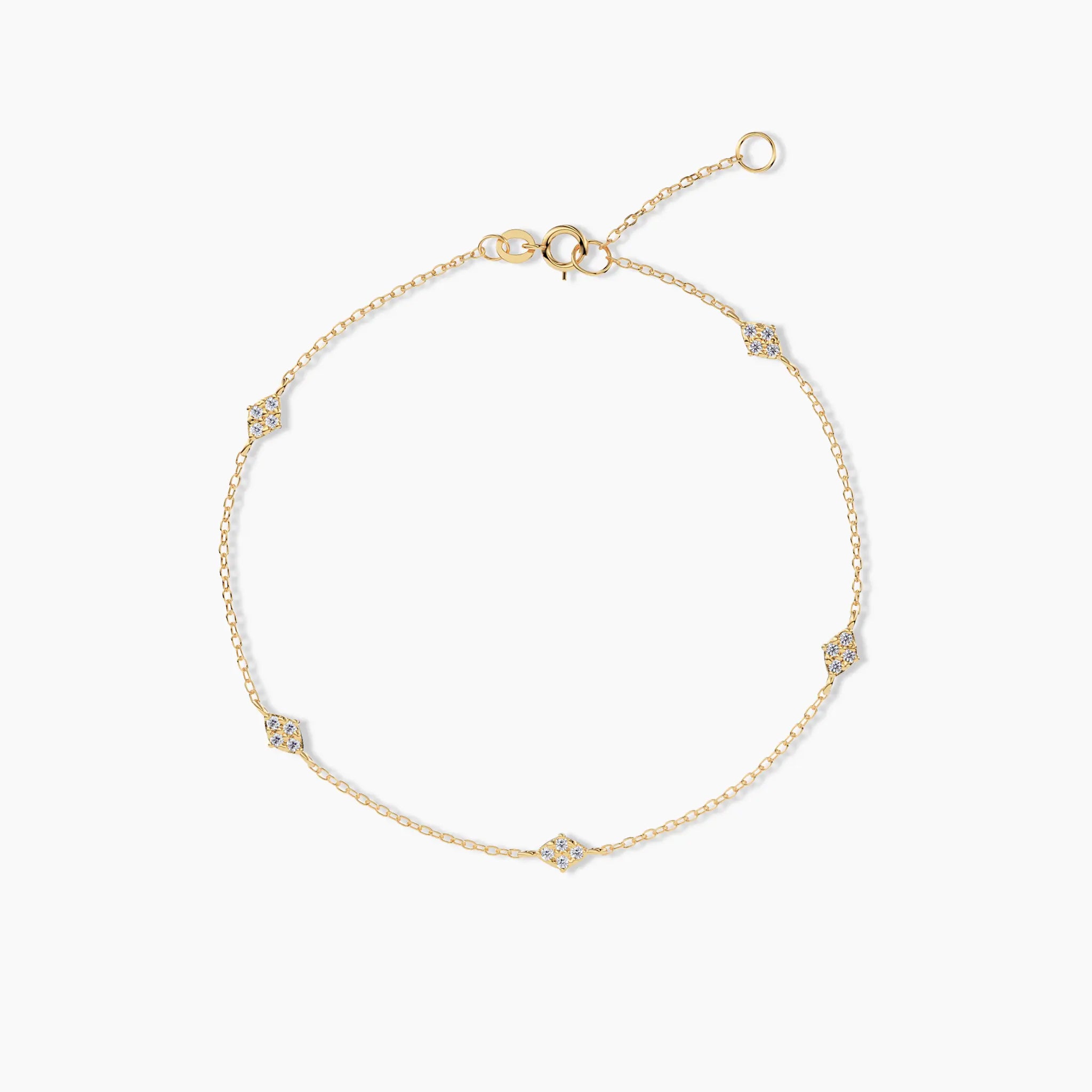 Two-Sided Diamond Station Bracelet in Yellow Gold