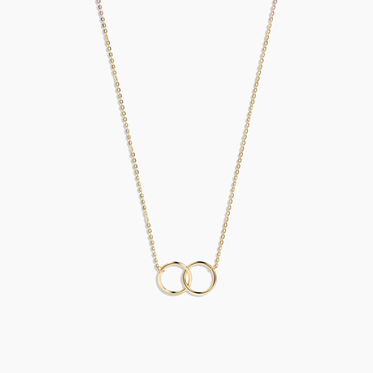Interlinked Gold Circles Necklace in Rose Gold - Narcissus