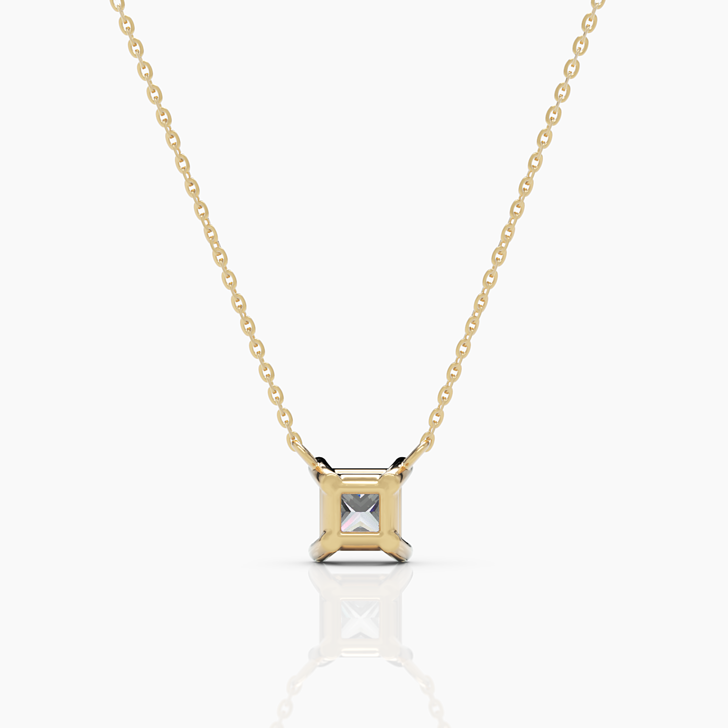 Princess Cut Diamond Solitaire Necklace