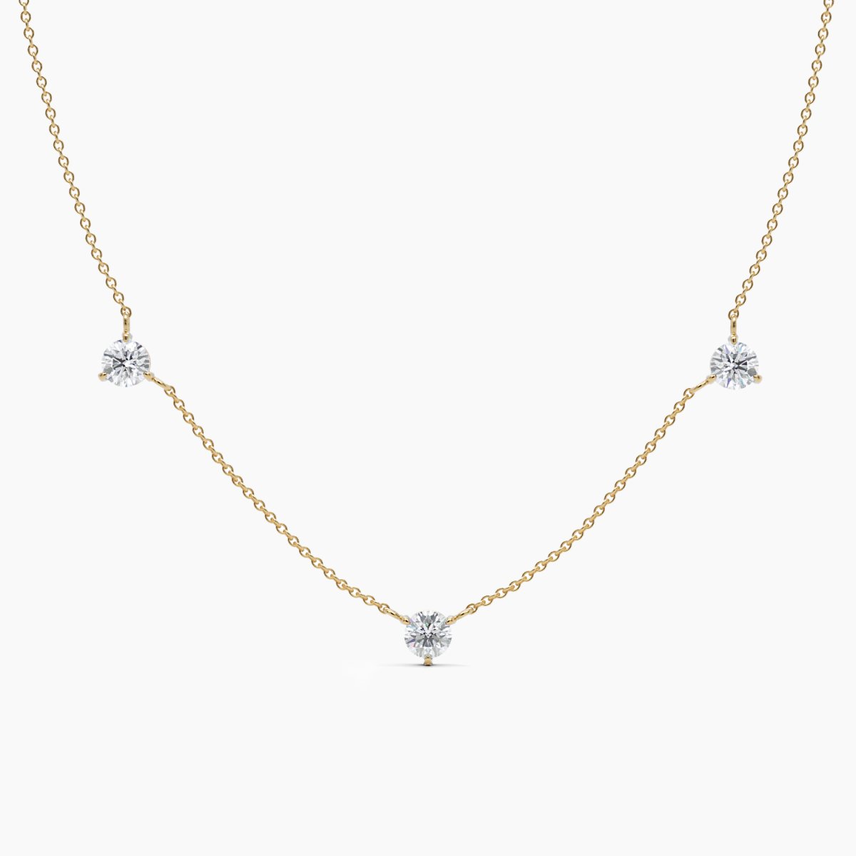 Gold Diamond Station Necklace II - Narcissus