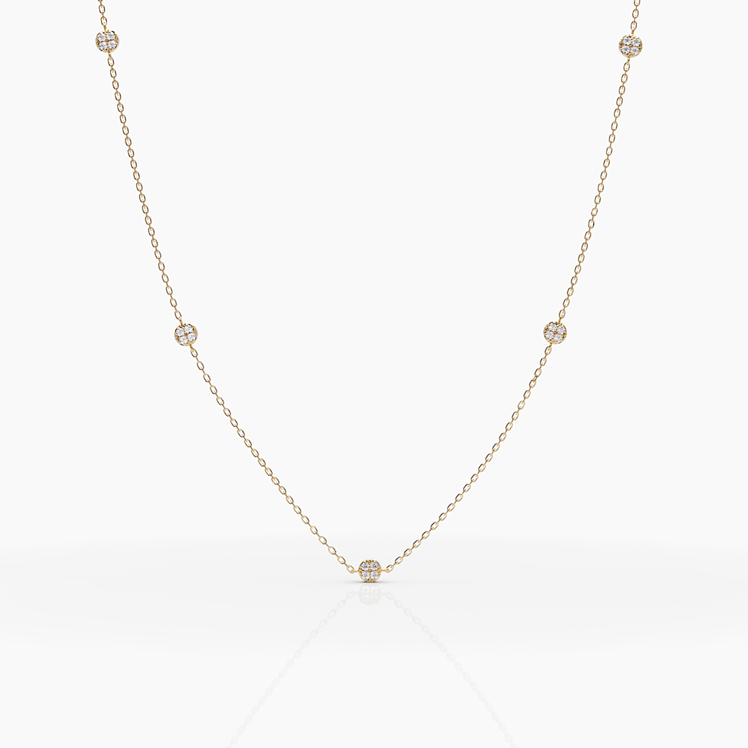 Two-Sided Diamond Disc Necklace
