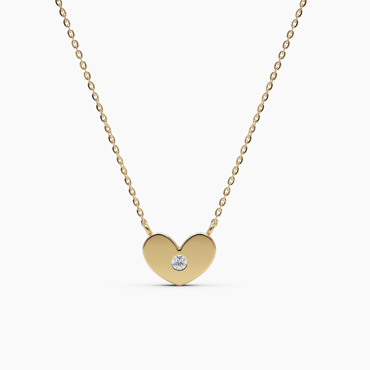 Dainty Heart Necklace with Diamond