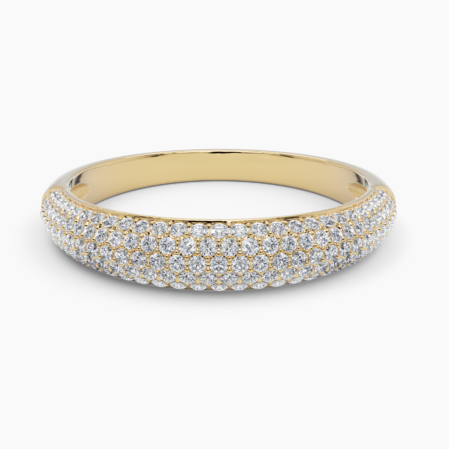 Pave Dome Half Eternity Ring