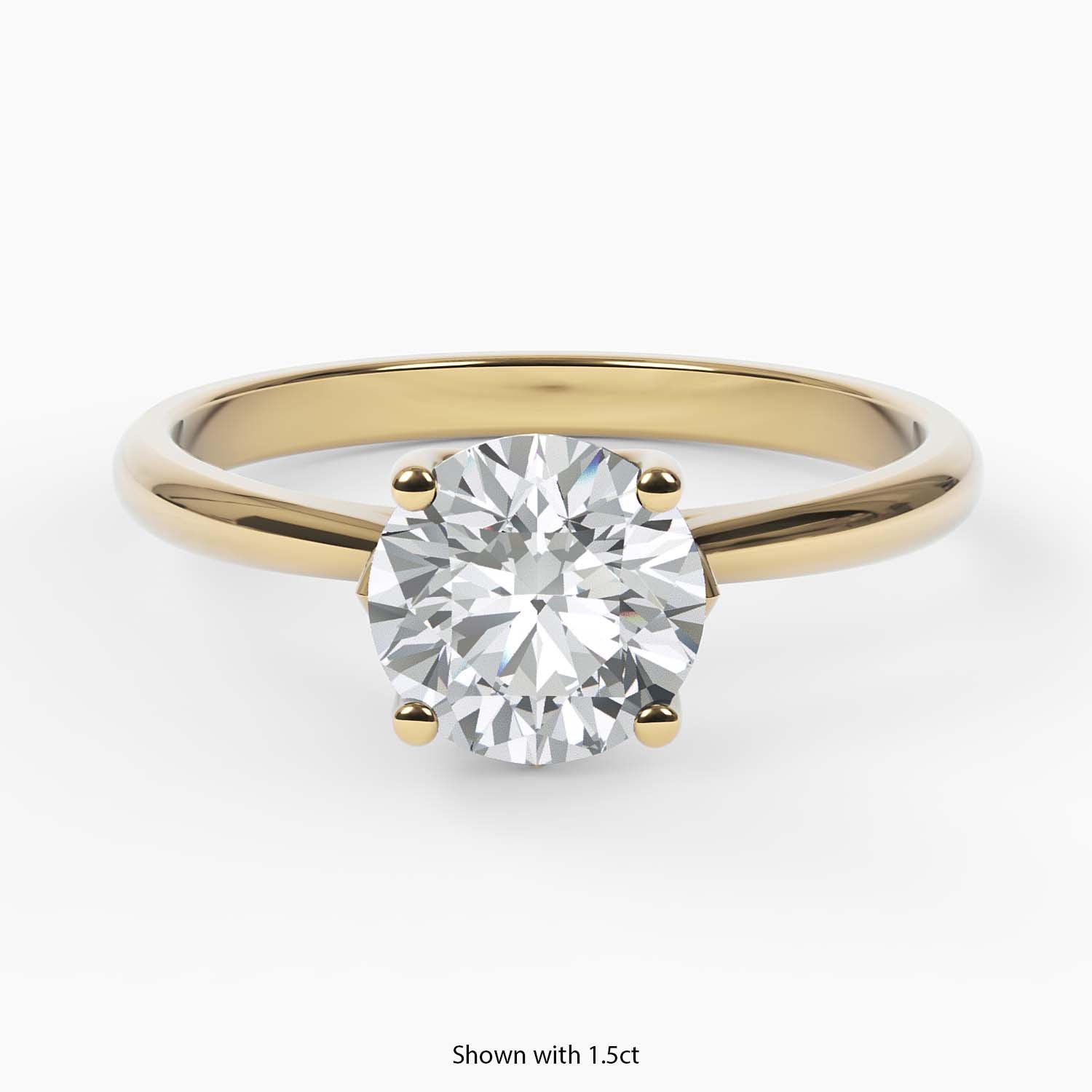 18k Gold Diamond Ring with Flower-Inspired Prong