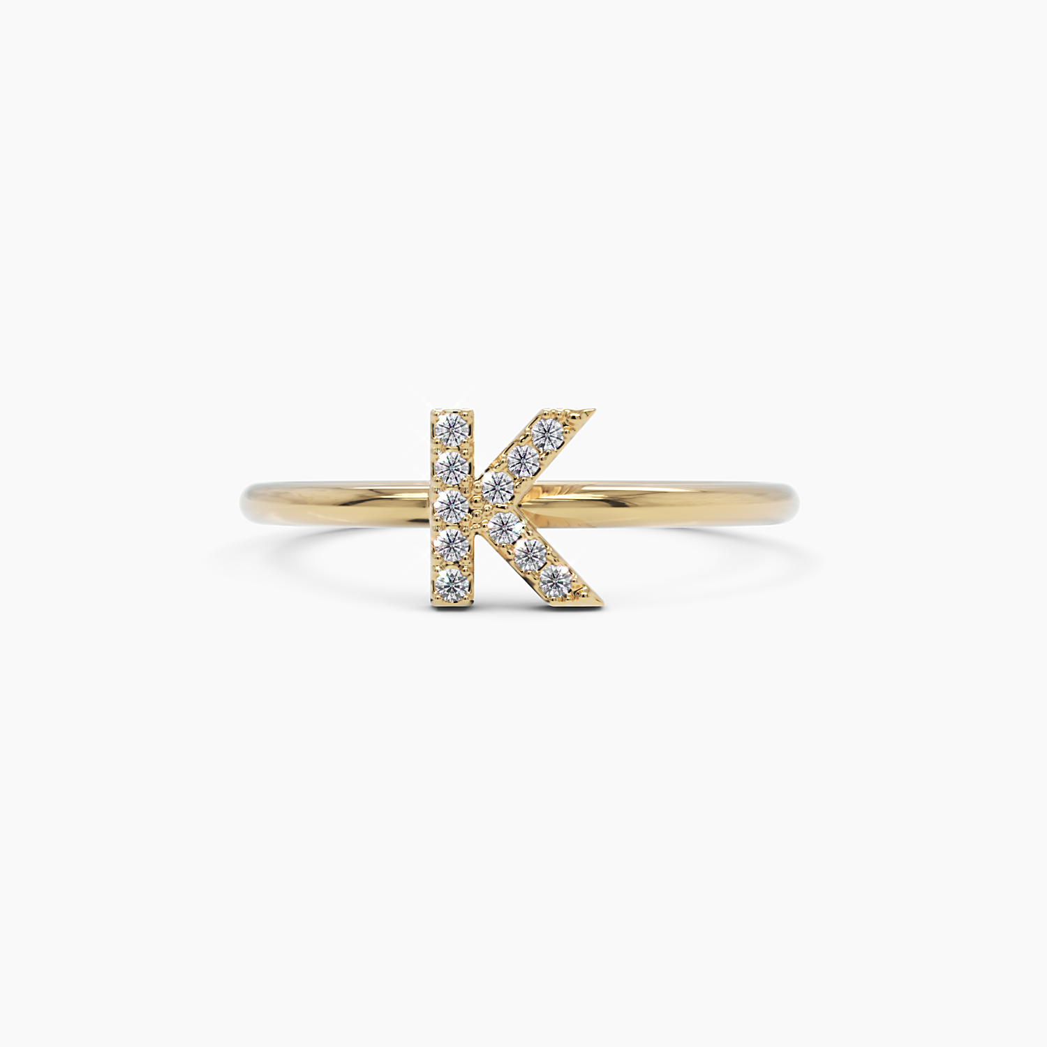 Diamond Initial K Ring