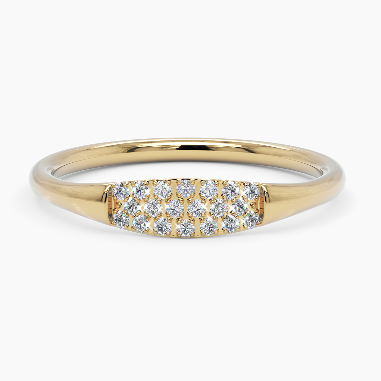 Diamond Pavé Signet Ring