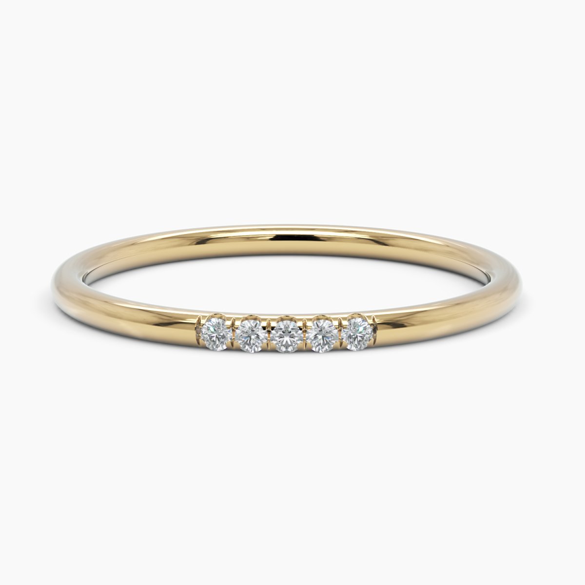 Five Diamond Band in White Gold - Narcissus