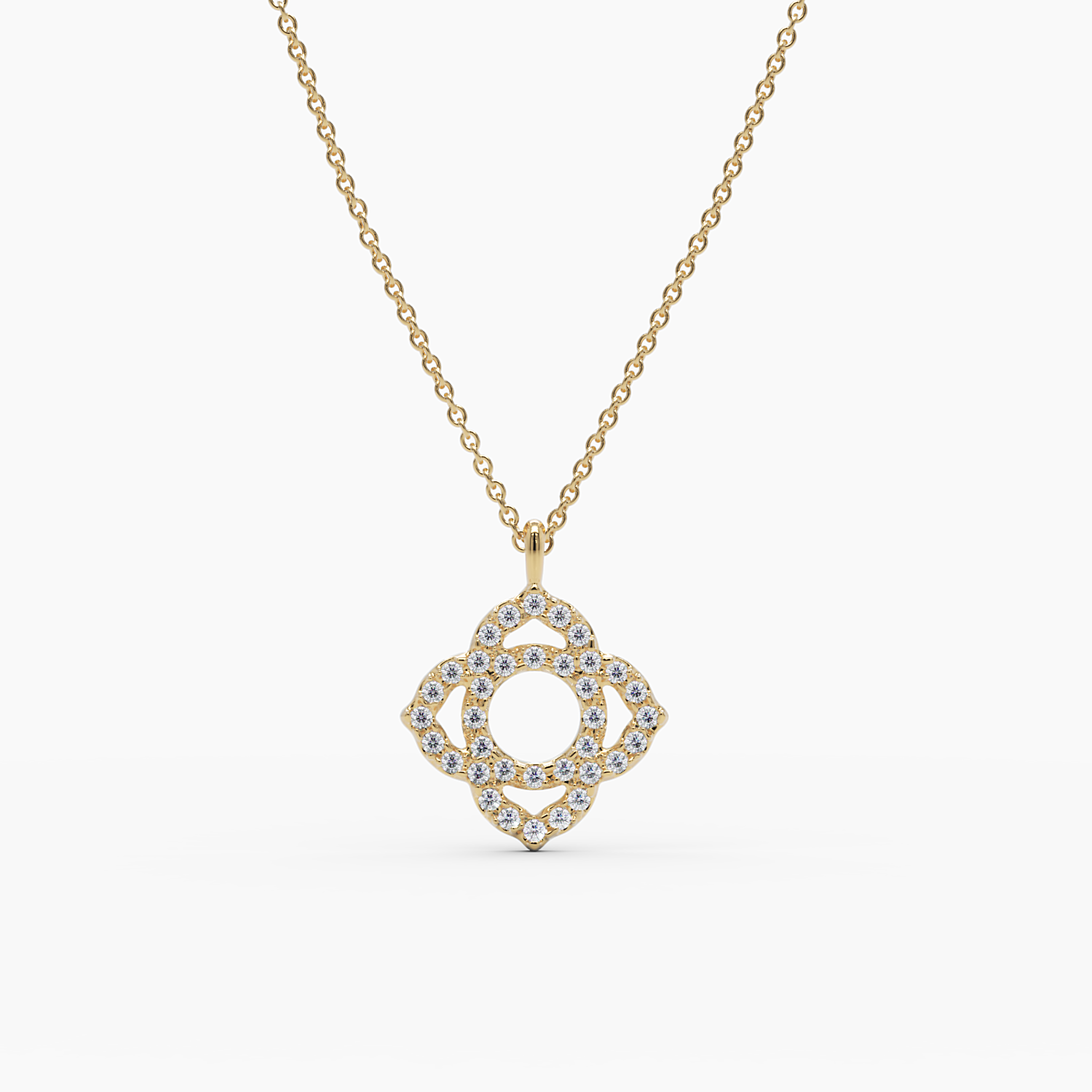 Diamond Clover Pendant Necklace