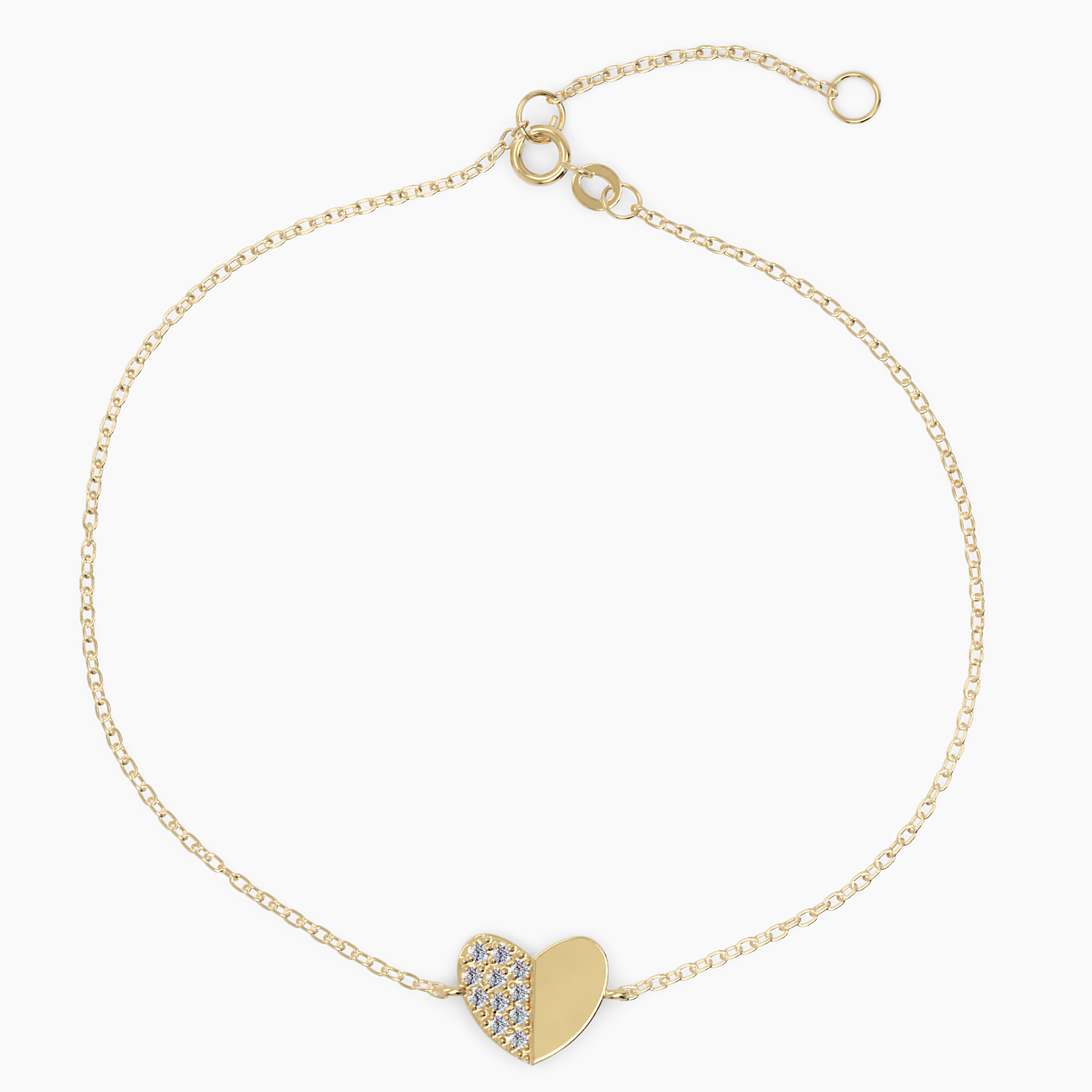 Pavé Diamond Heart Bracelet