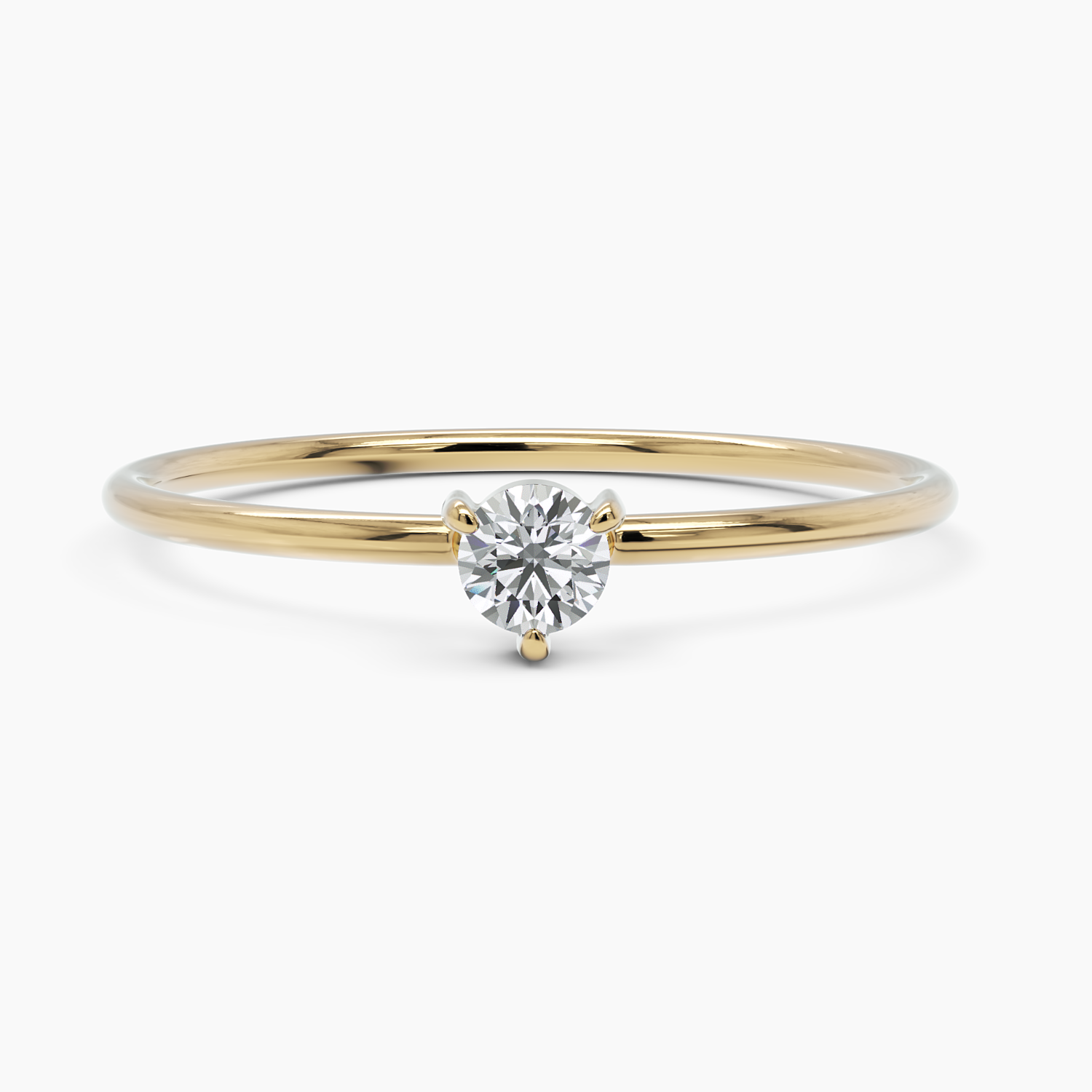 Thin Solitaire Diamond Ring