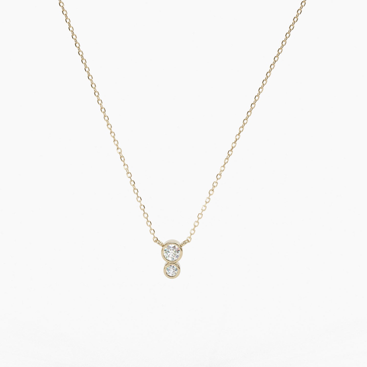 Two Bezel Diamond Necklace