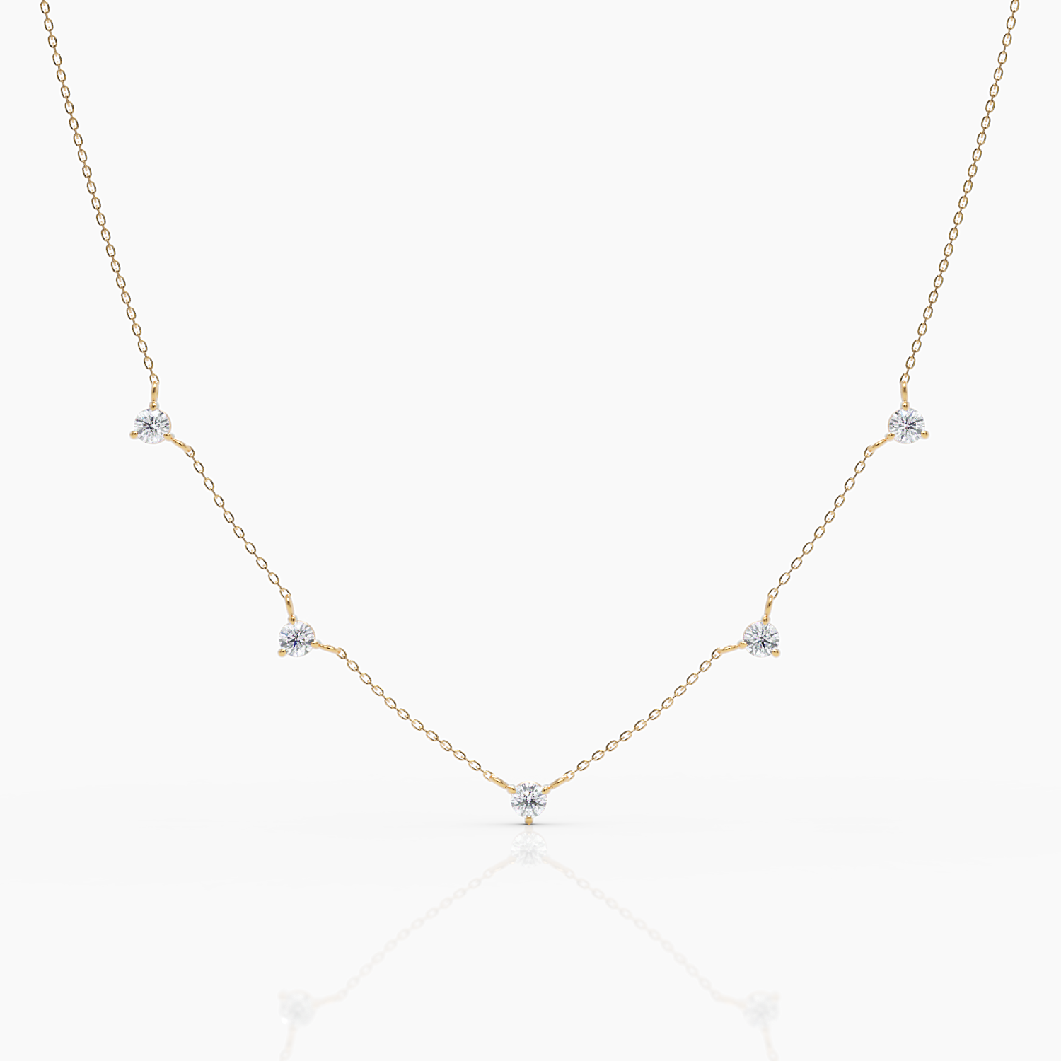 Gold Diamond Station Necklace I
