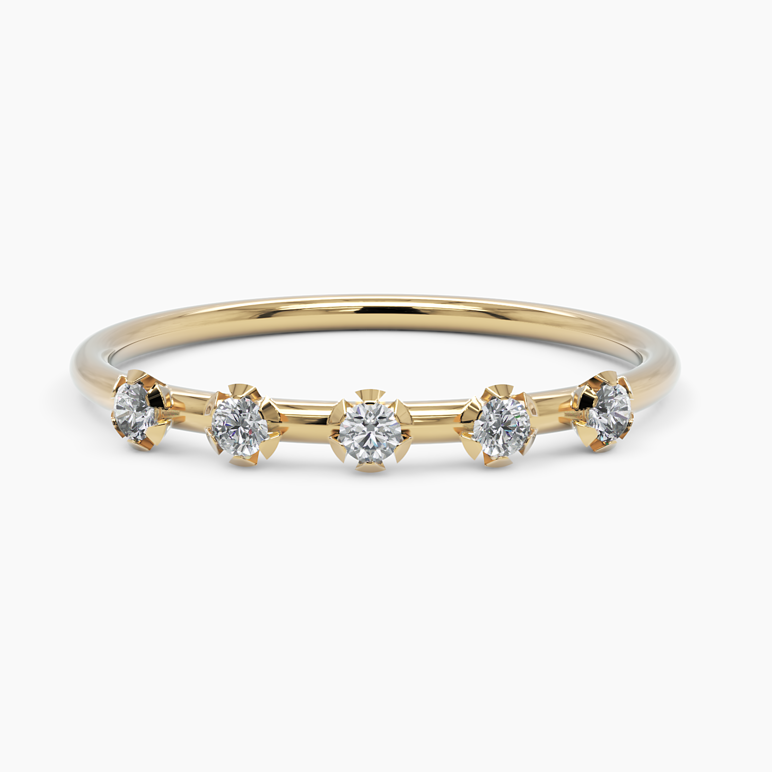 Five Diamond Flower Ring