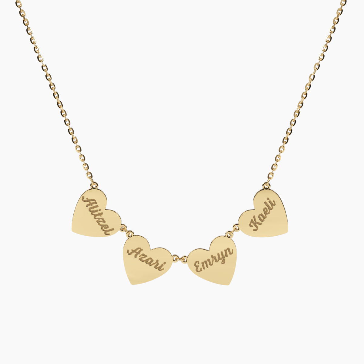 Multi - Heart Engravable Necklace - Narcissus