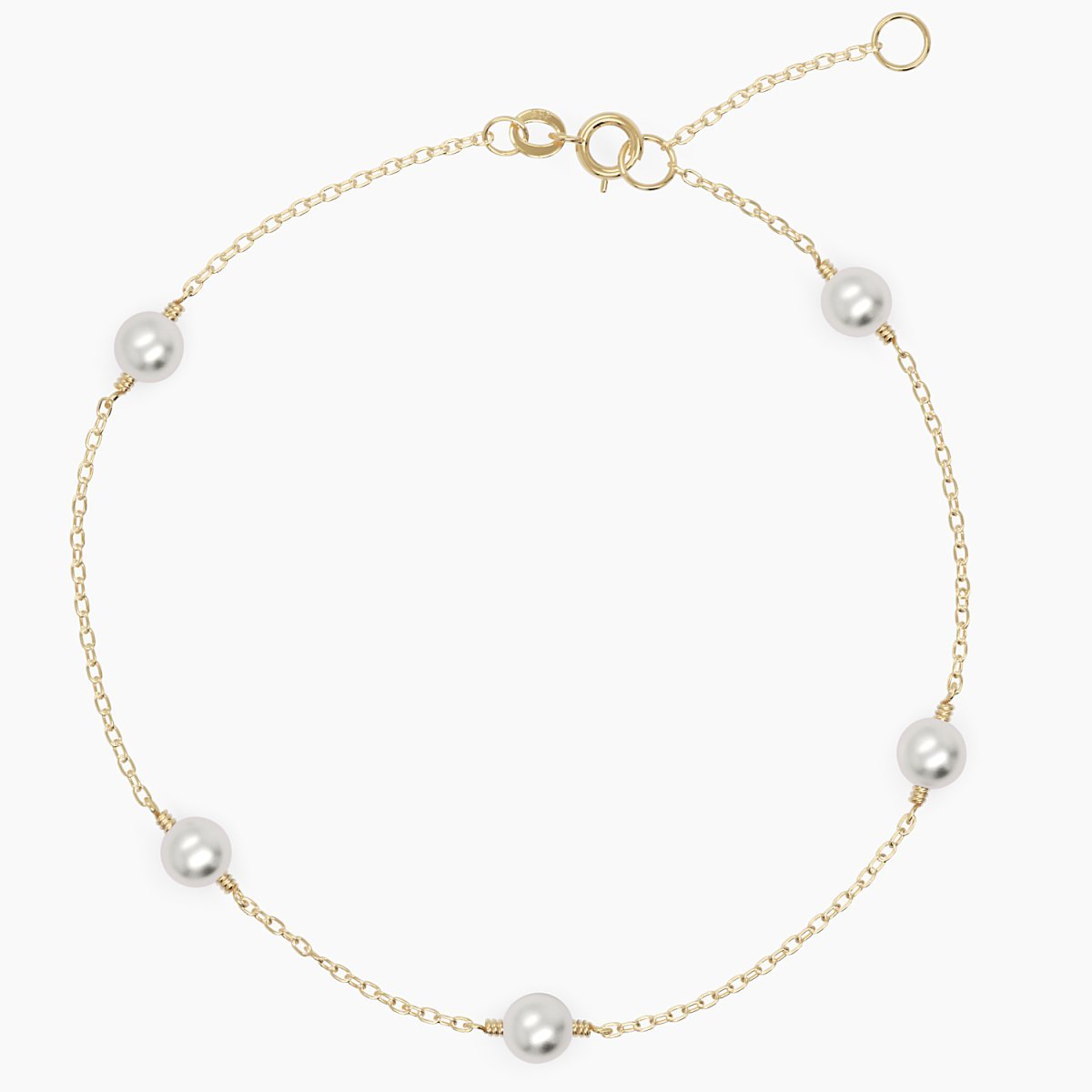 Multi Pearl Bracelet in White Gold - Narcissus