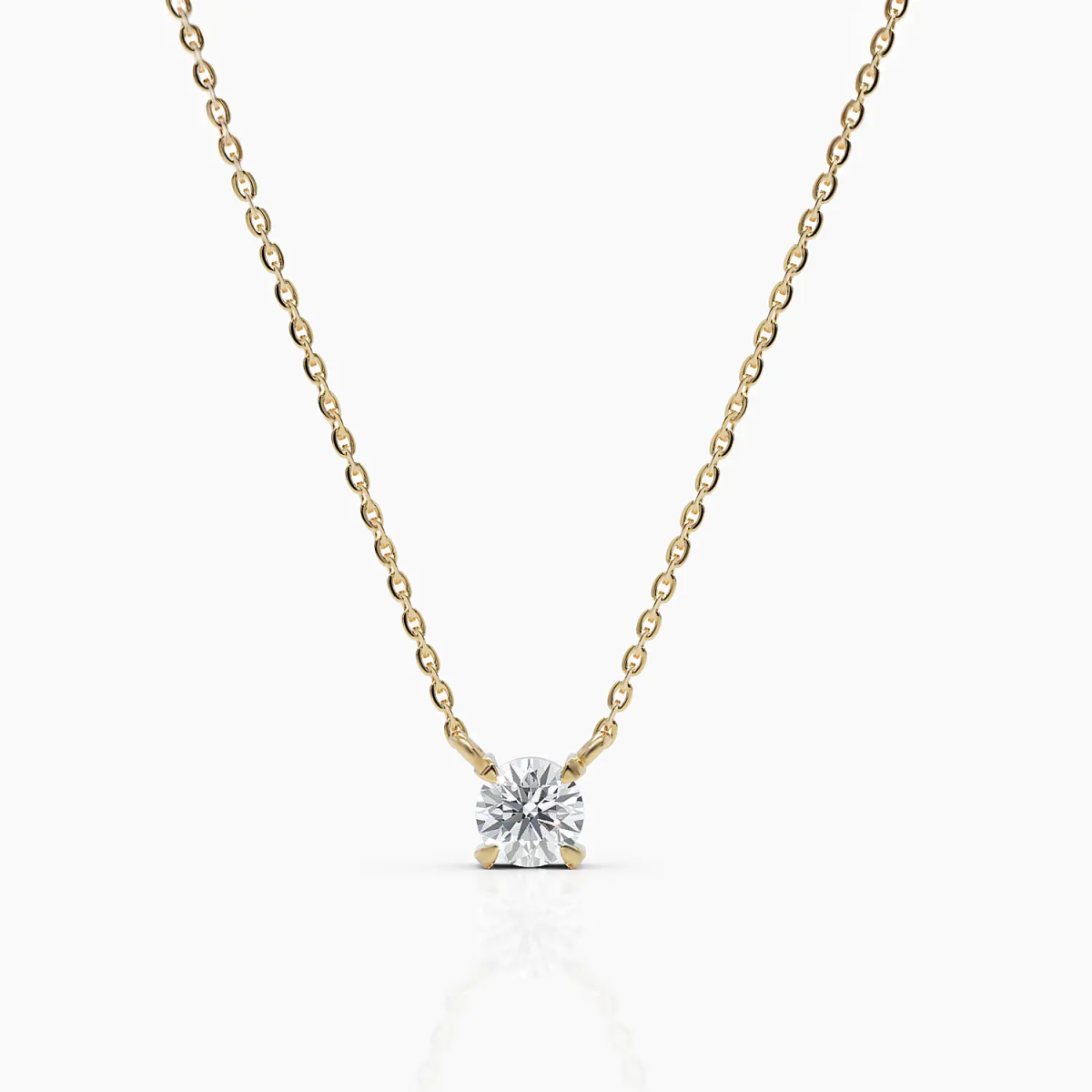 Single Diamond Solitaire Necklace - Narcissus