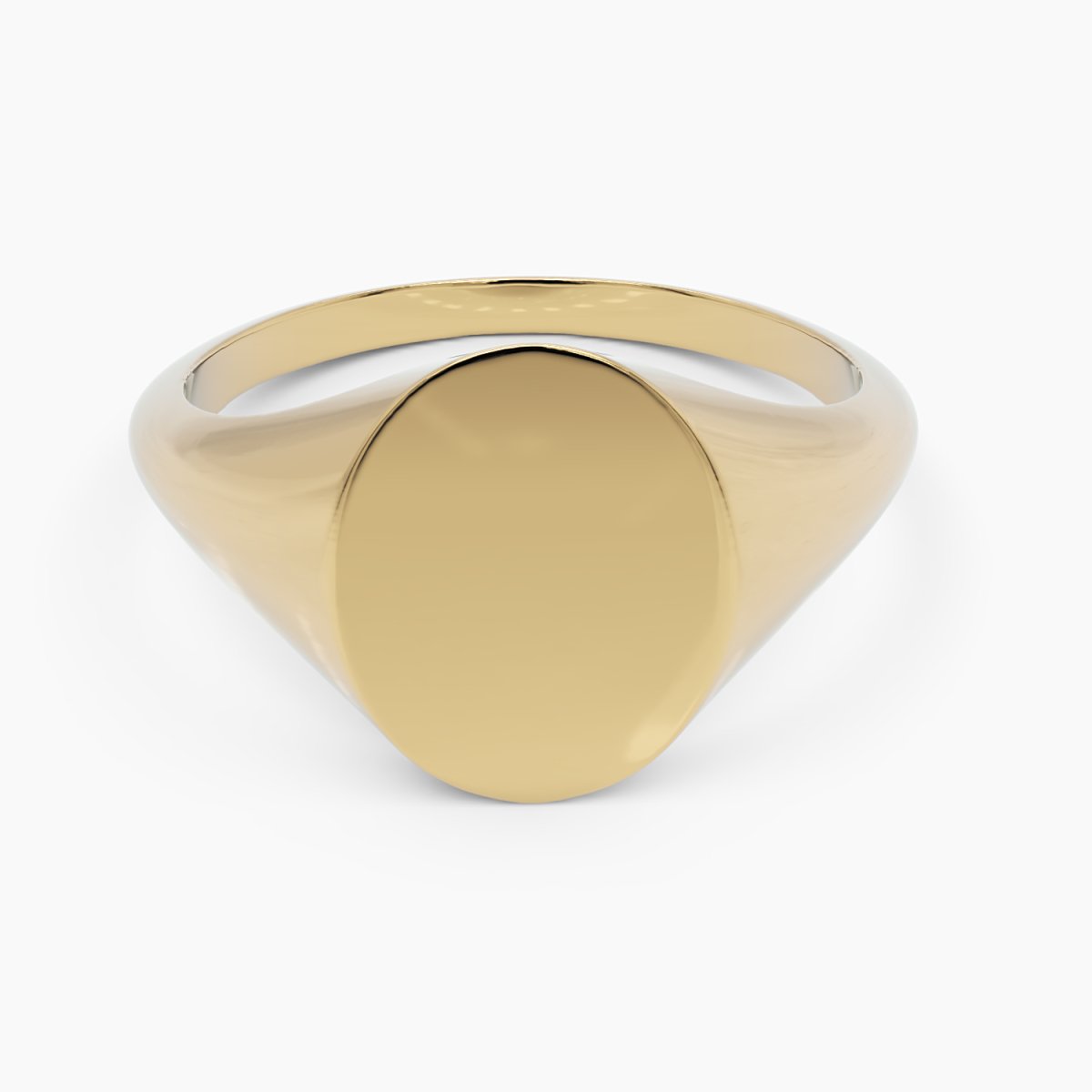 Classic Engravable Oval Signet Ring - Narcissus