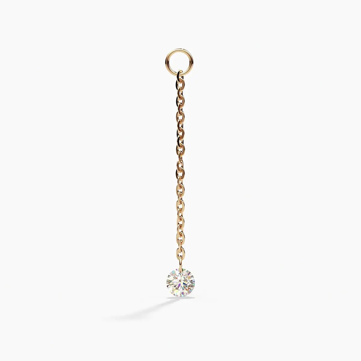 Earring Chain Charm with Diamond in Rose Gold - Narcissus