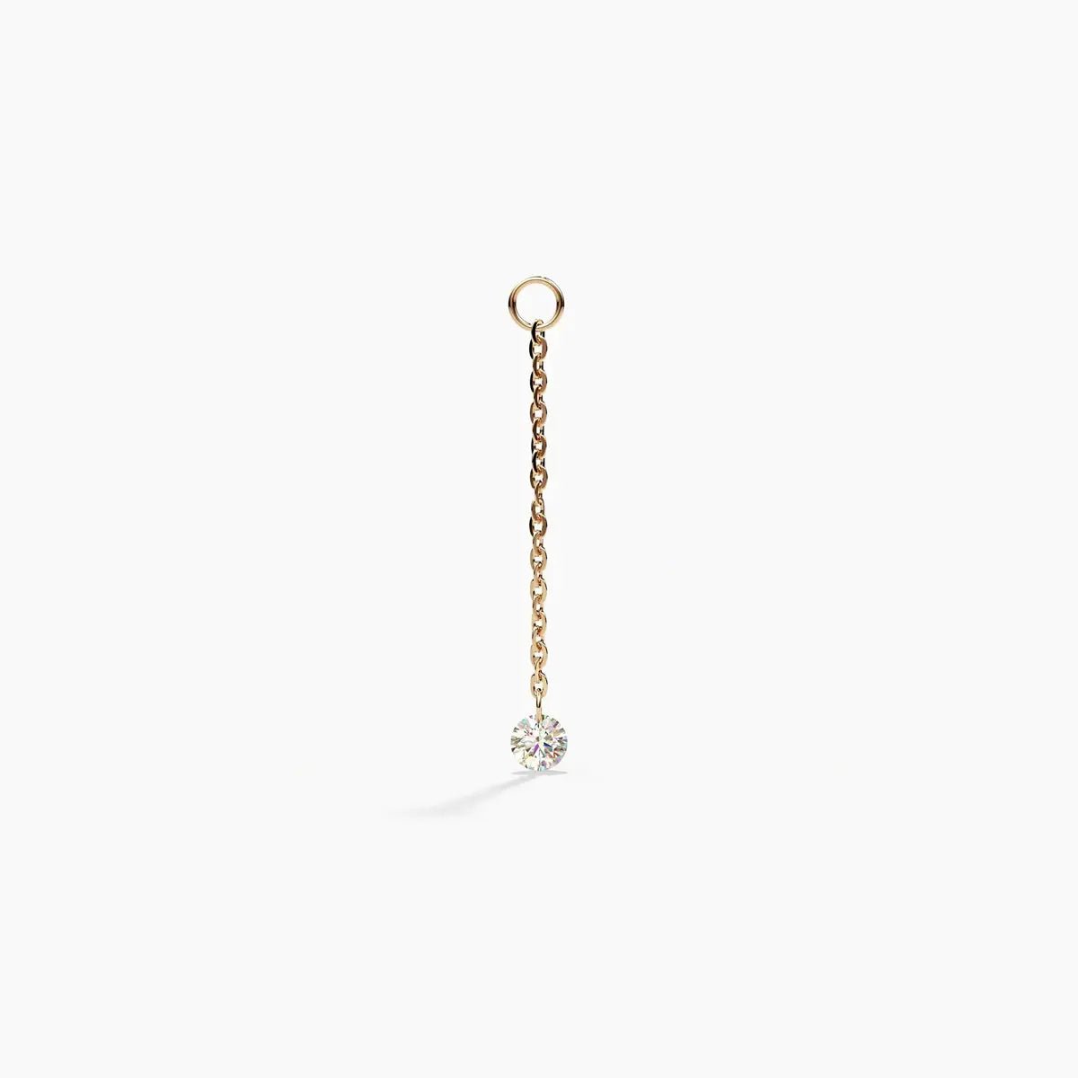 Earring Chain Charm with Diamond in Rose Gold - Narcissus