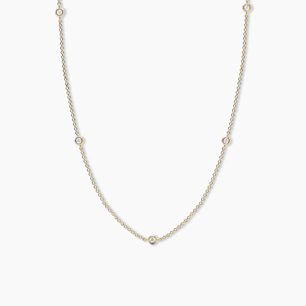 Two - sided Diamond Bezel Station Necklace - Narcissus