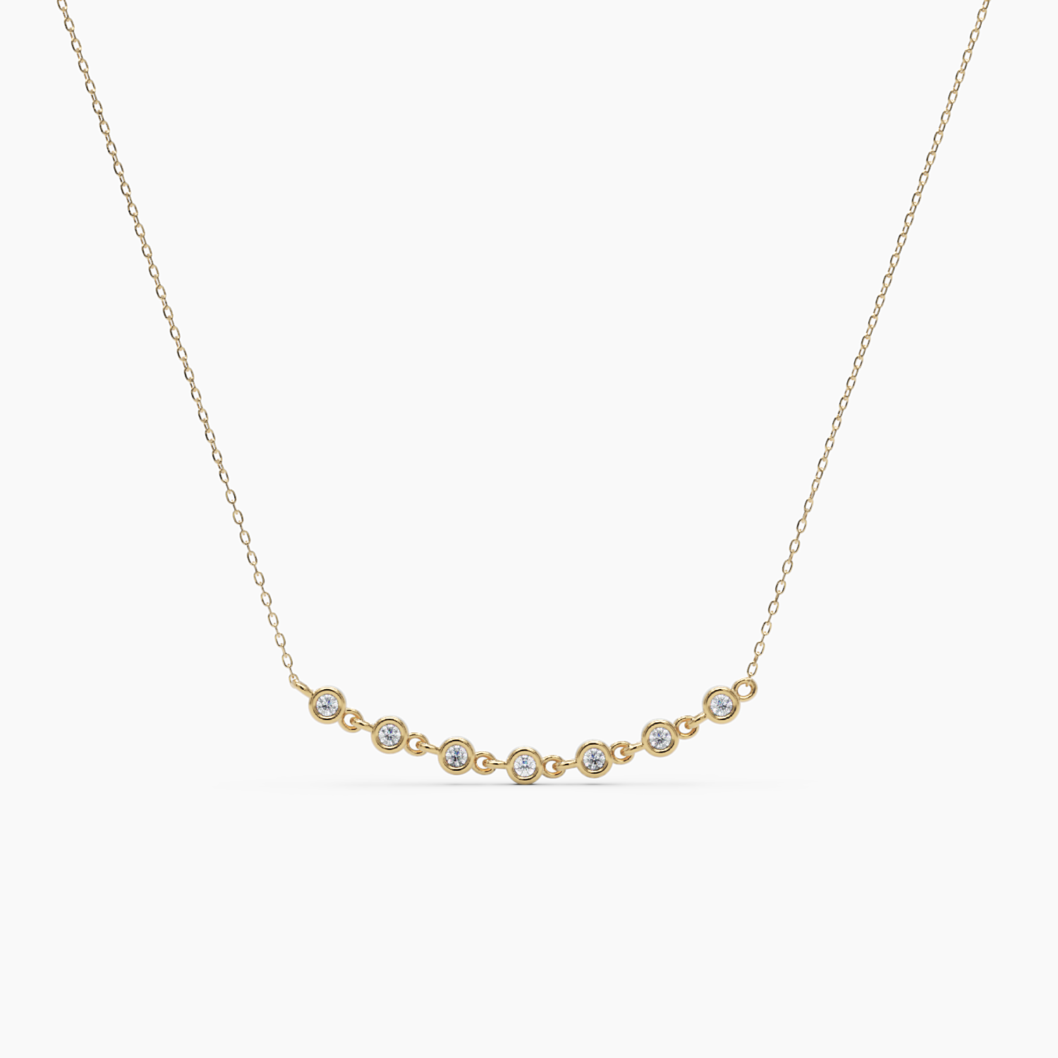 Multi Diamond Bezel Necklace