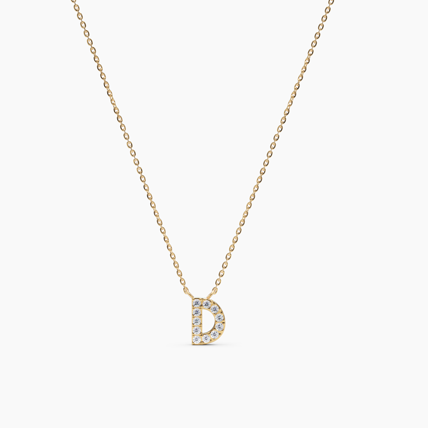 Diamond Initial D Necklace