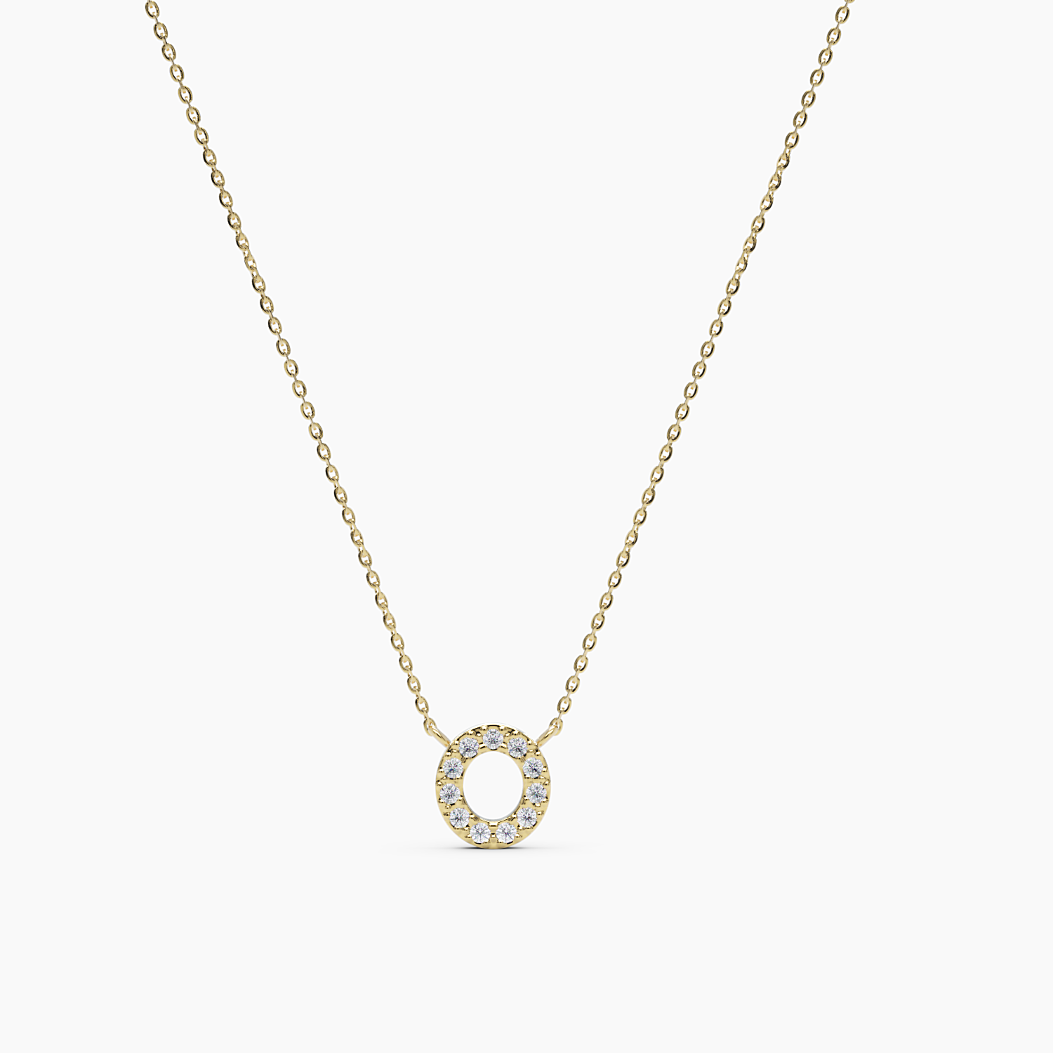 Diamond Initial O Necklace