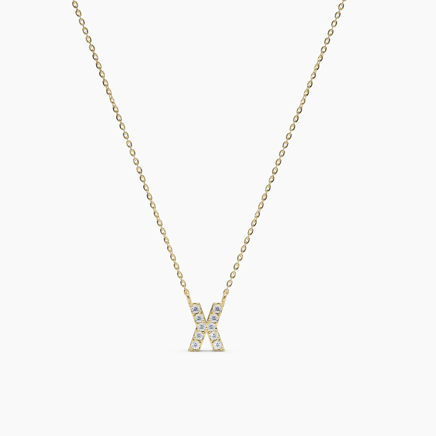 Diamond Initial X Necklace