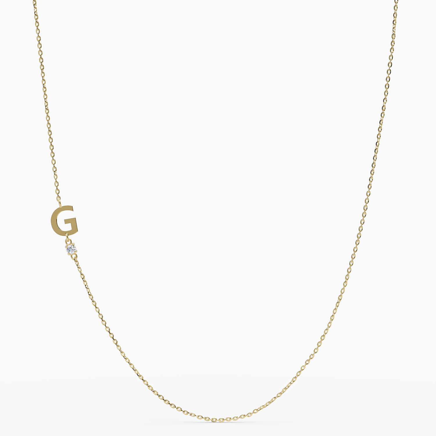 Sideways Initial G Necklace with Diamond