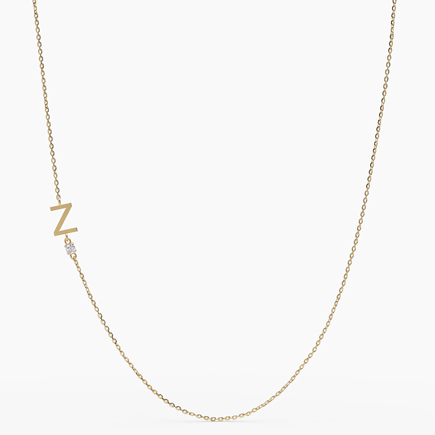 Sideways Initial Z Necklace with Diamond