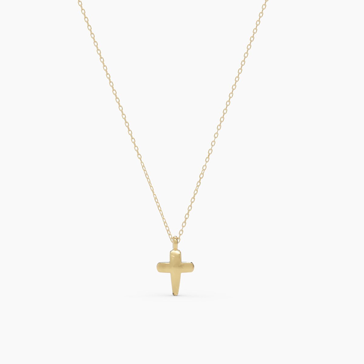 Dainty Cross Necklace in White Gold - Narcissus