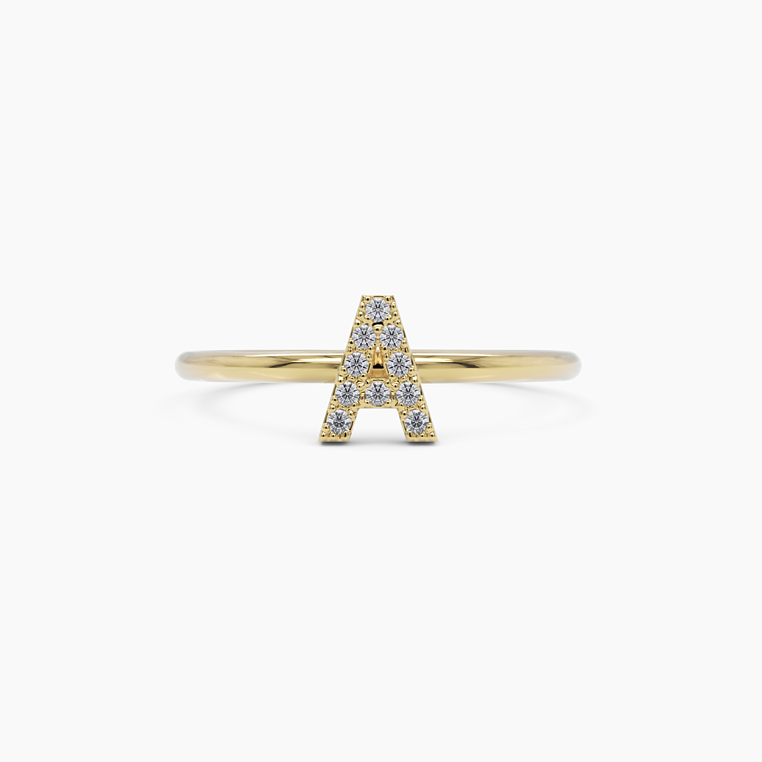 Diamond Initial A Ring