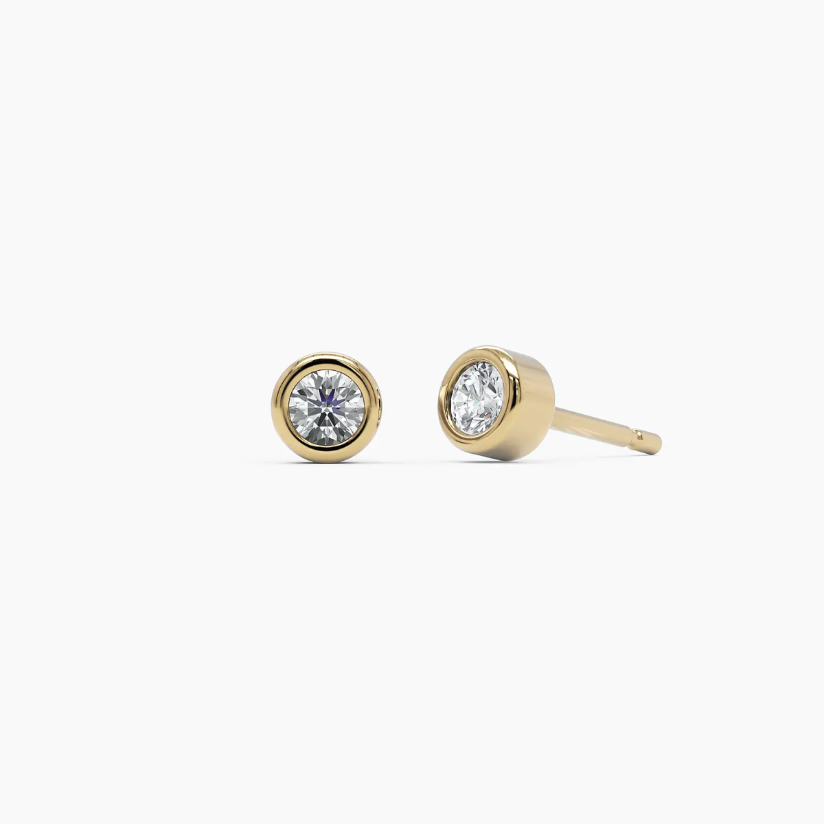 Diamond Bezel Studs - Narcissus