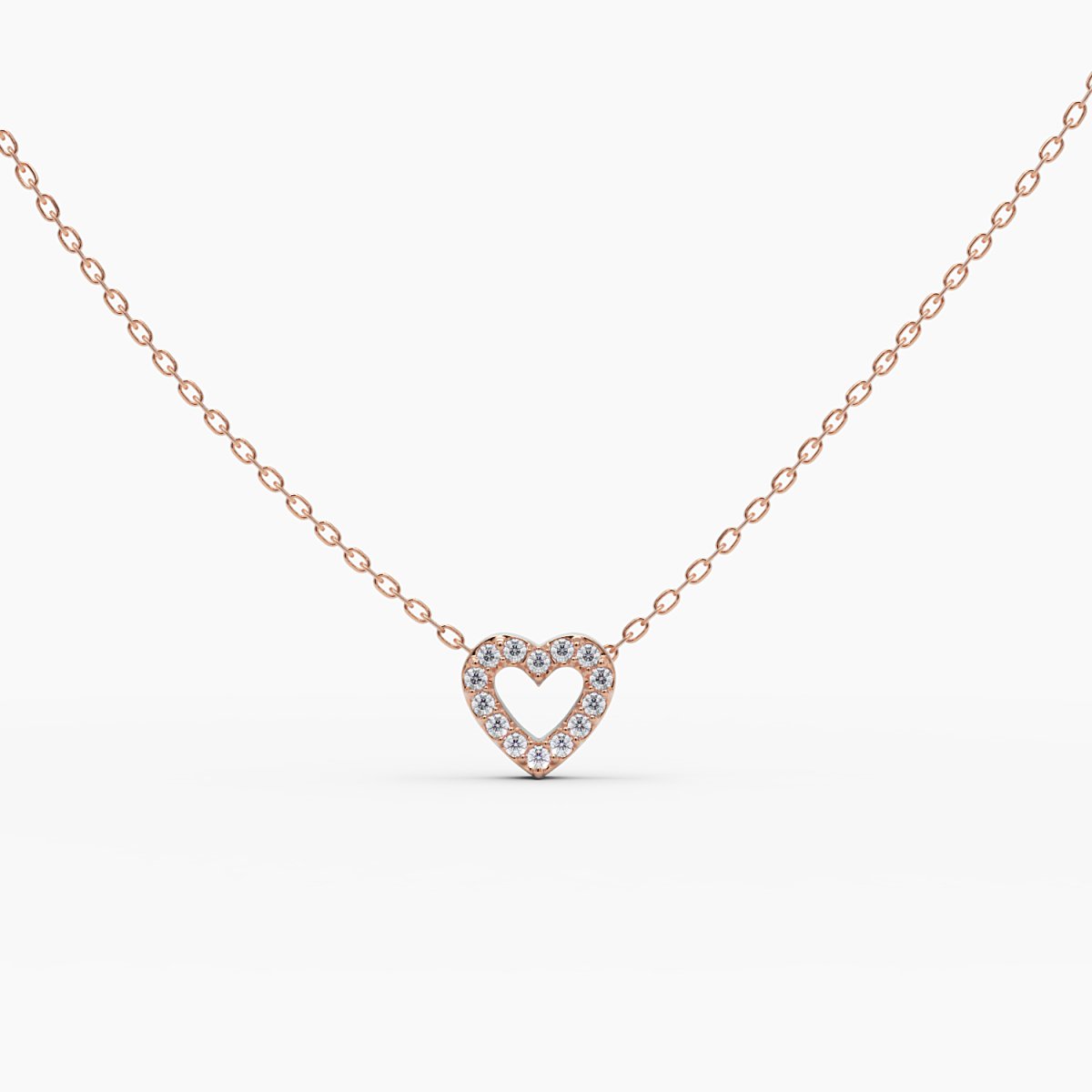 Small Diamond Heart Necklace - Narcissus