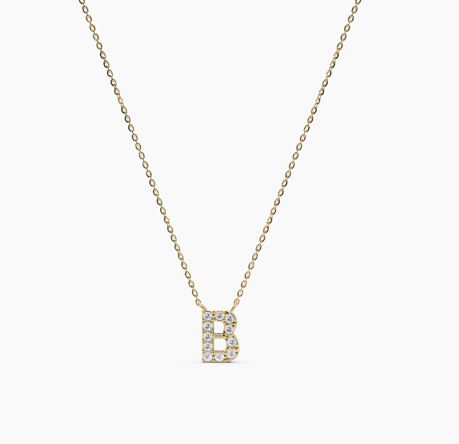 Diamond Initial B Necklace