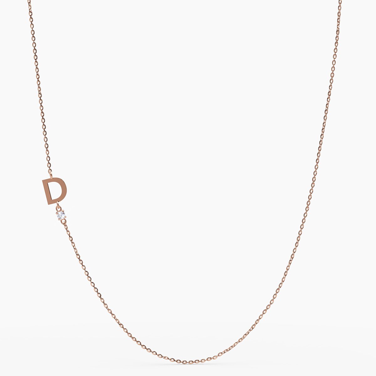 Sideways Initial D Necklace with Diamond - Narcissus