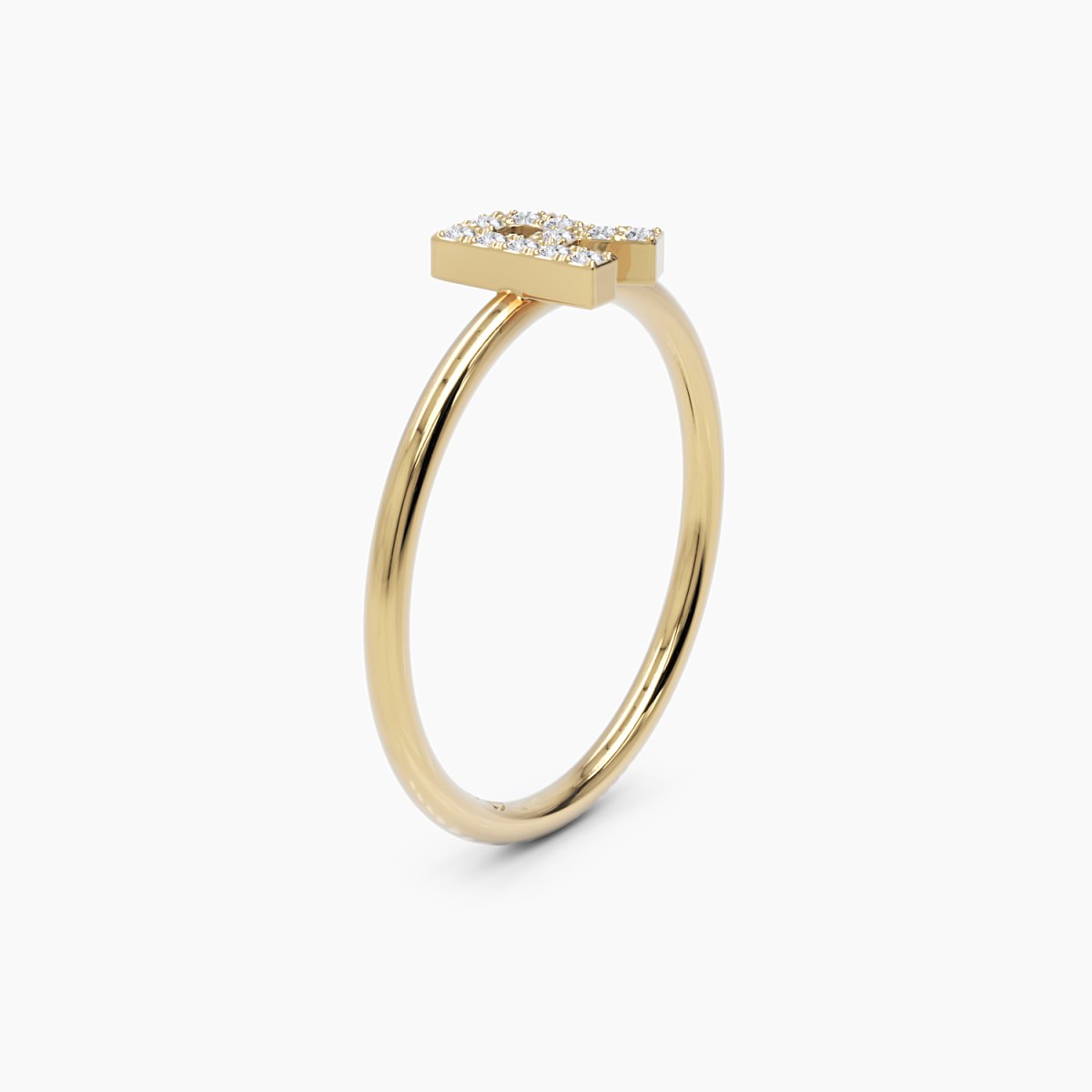 Diamond Initial R Ring - Narcissus