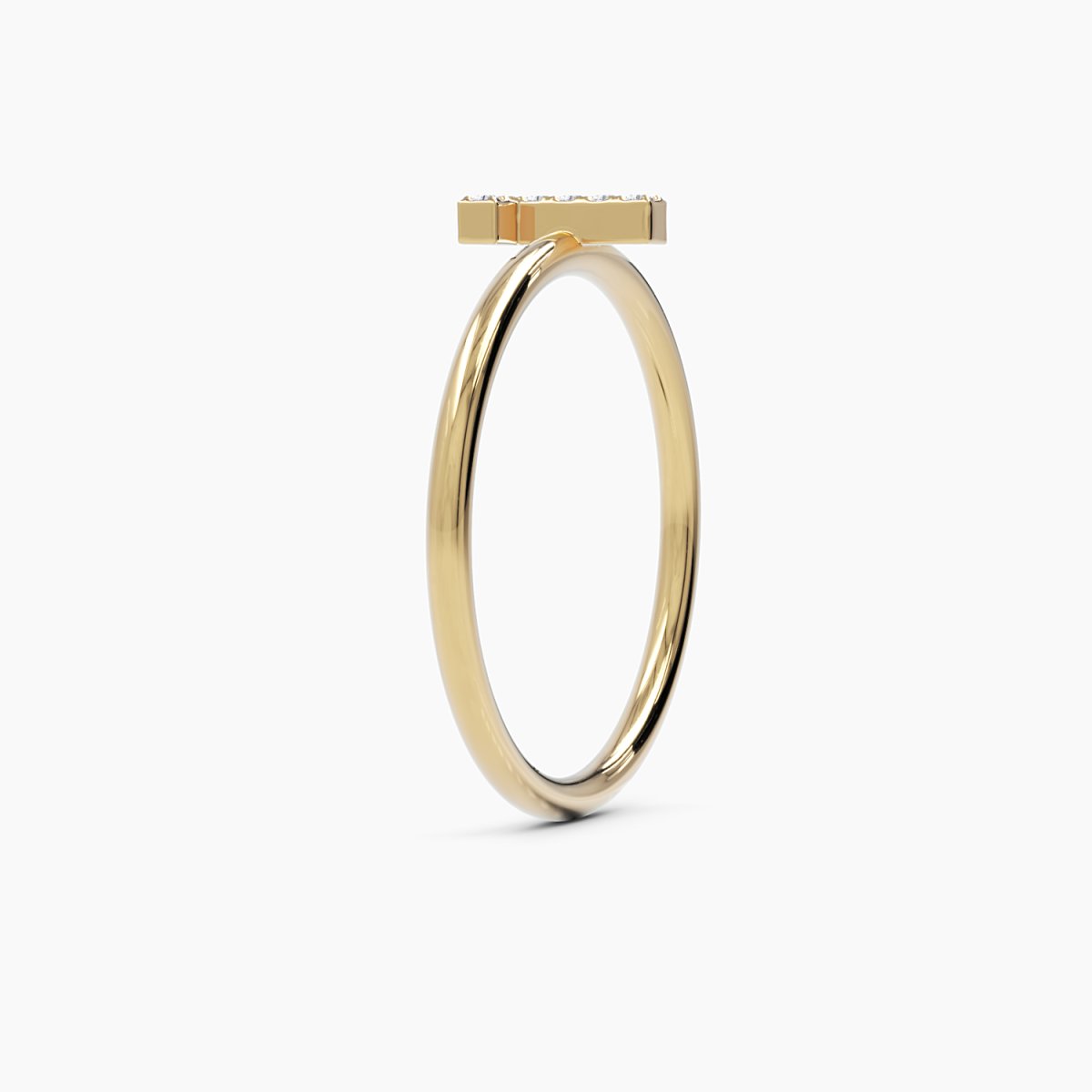 Diamond Initial T Ring - Narcissus