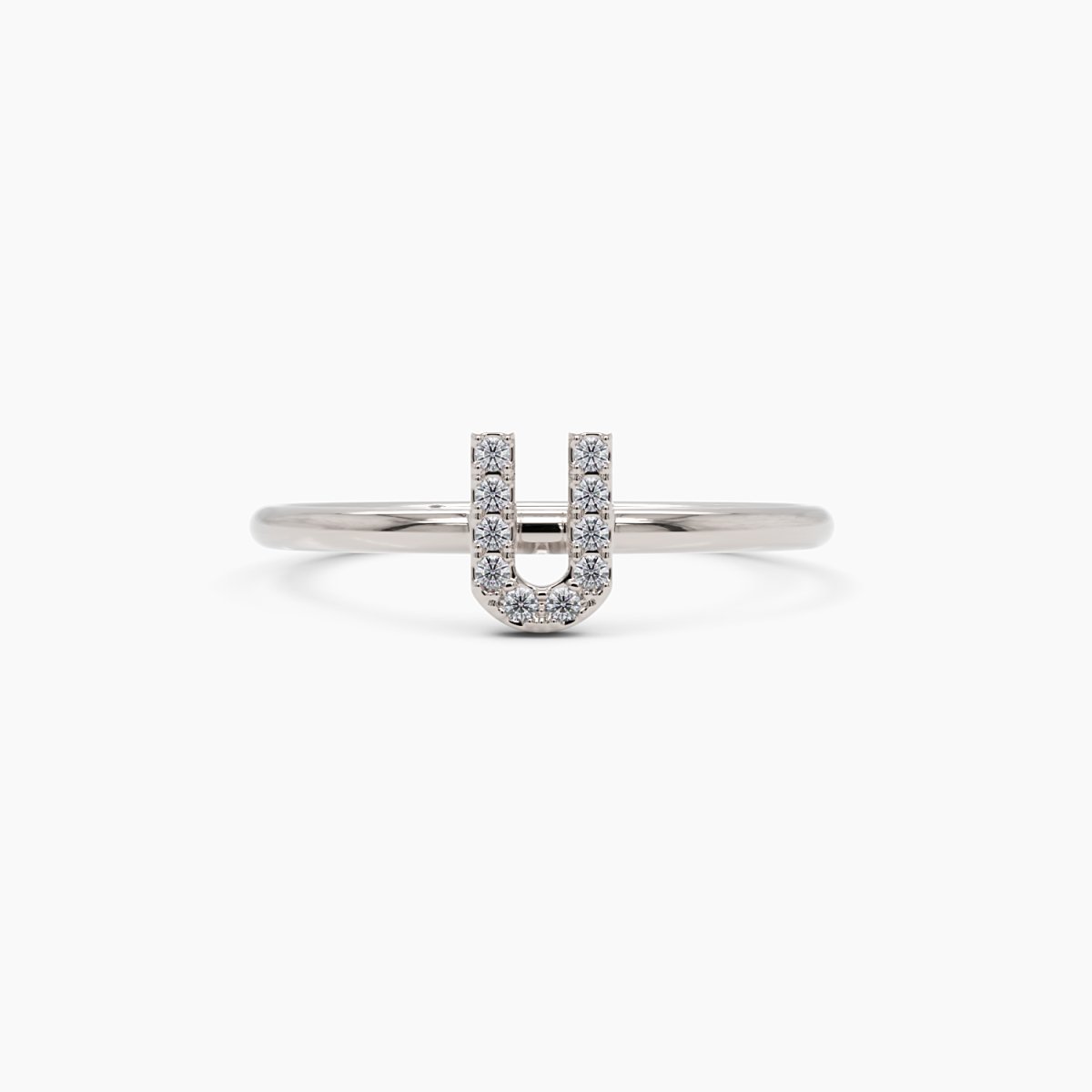 Diamond Initial U Ring - Narcissus