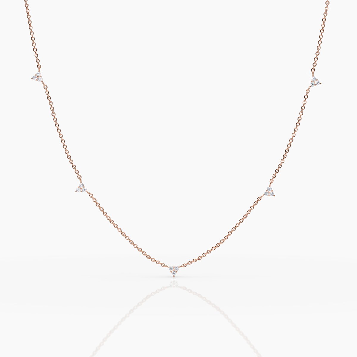 Trio Diamond Station Necklace - Narcissus