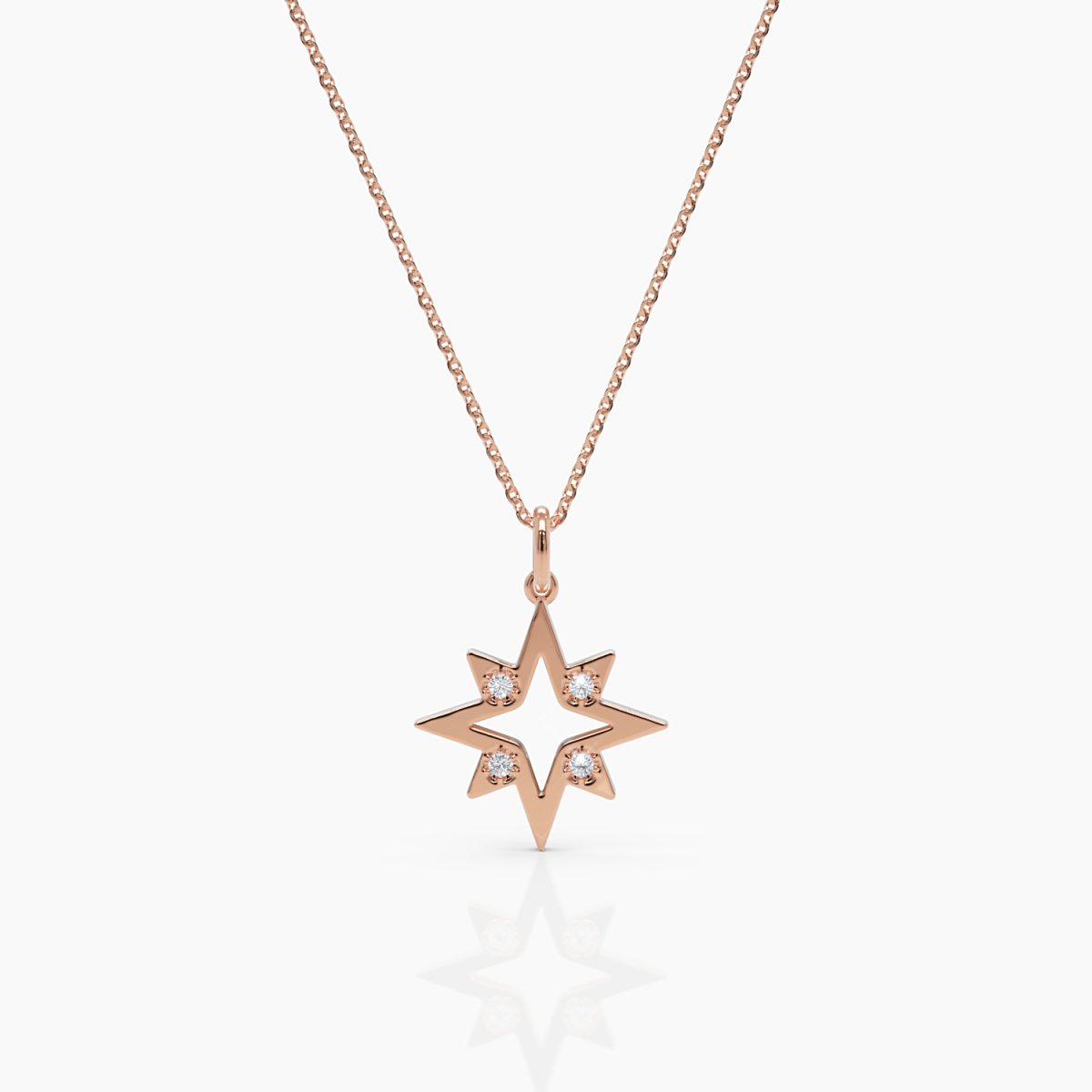 Northern store star 14K real gold necklace