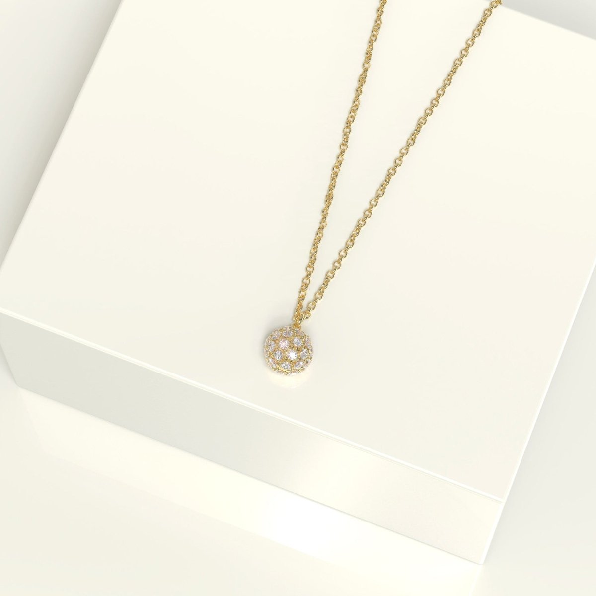 Pavé Diamond Ball Necklace - Narcissus