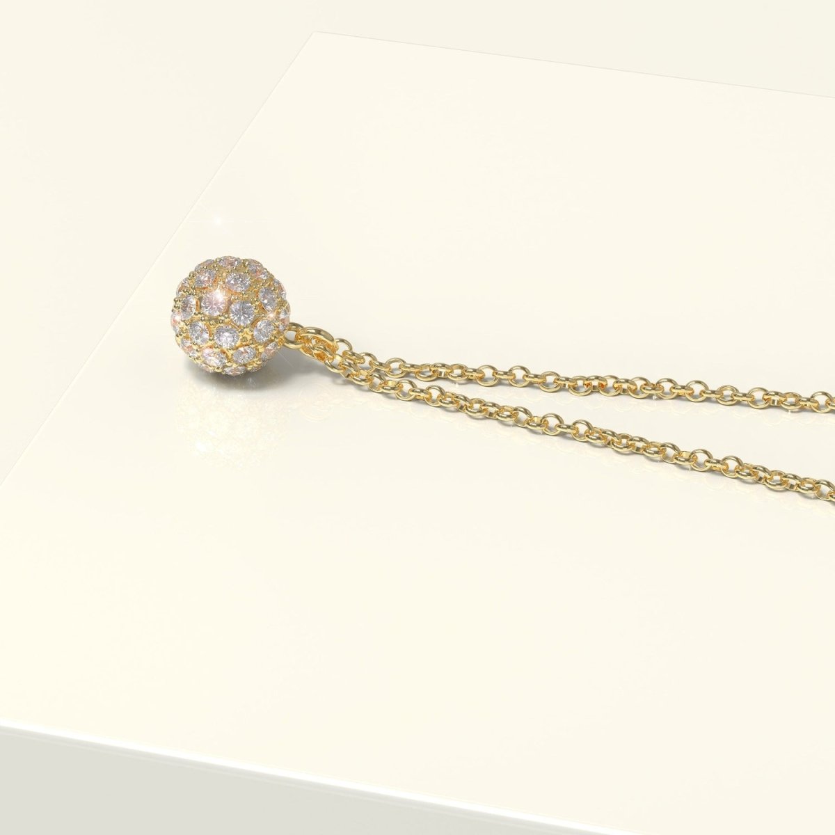 Pavé Diamond Ball Necklace - Narcissus