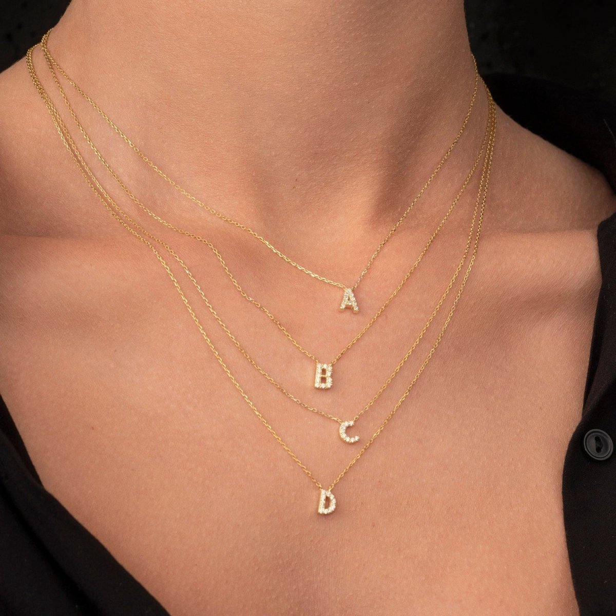 Diamond Initial D Necklace - Narcissus