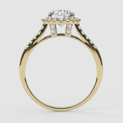 Diamond Halo Engagement Ring - Narcissus